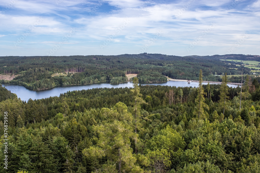 Fototapeta premium View of the Landstejn reservoir