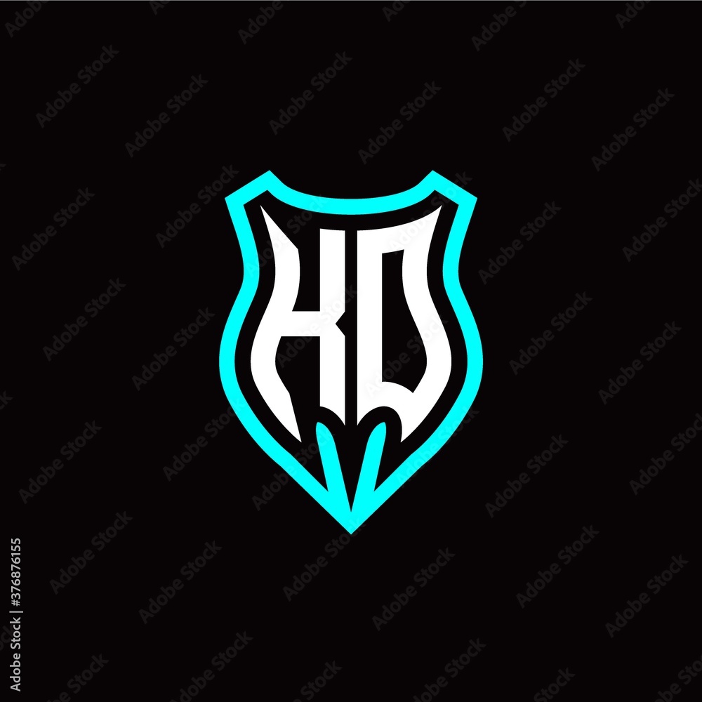 Initial K O letter with shield modern style logo template vector Initial K O letter with shield modern style logo template vector