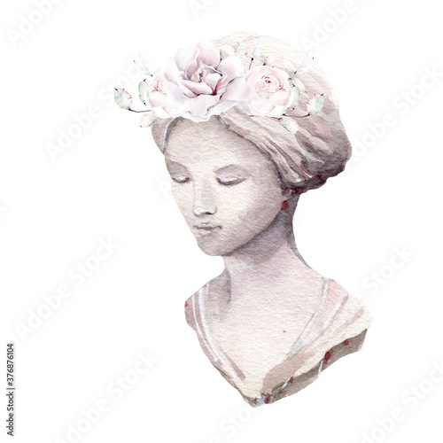elegant watercolor lady sculpture image. © Lemaris