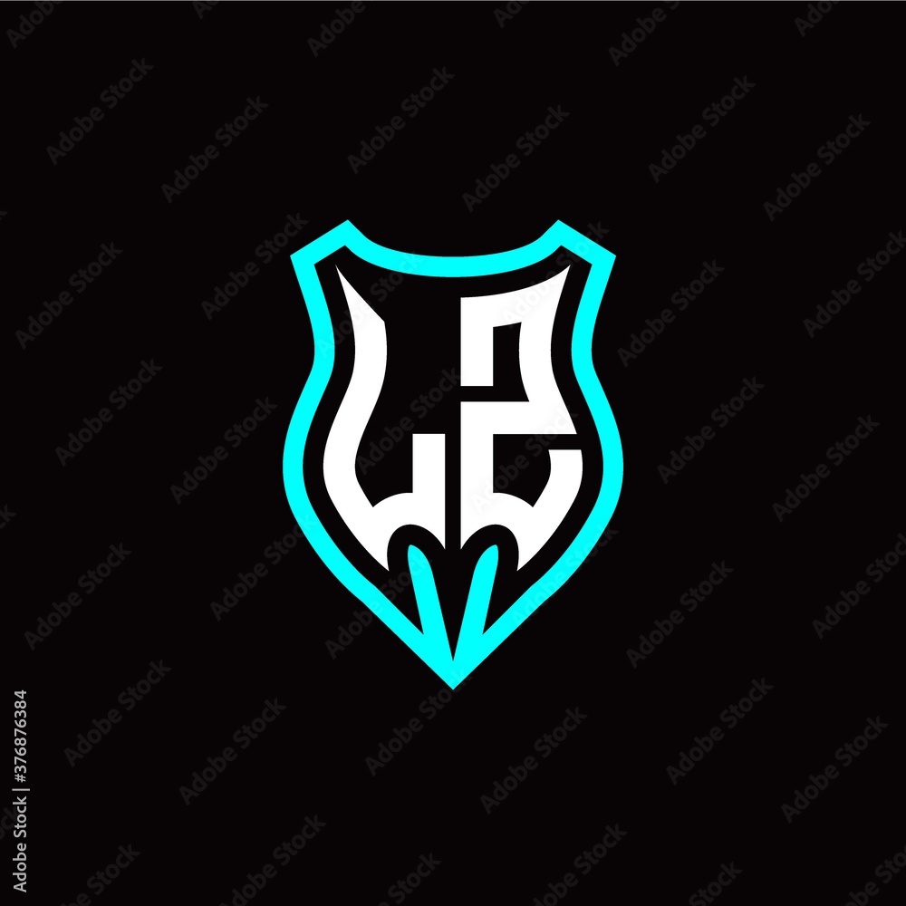 Initial L Z letter with shield modern style logo template vector Initial L Z letter with shield modern style logo template vector
