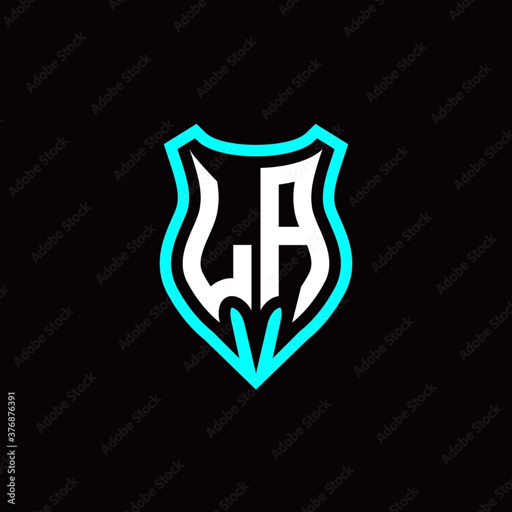 Initial L A letter with shield modern style logo template vector Initial L A letter with shield modern style logo template vector