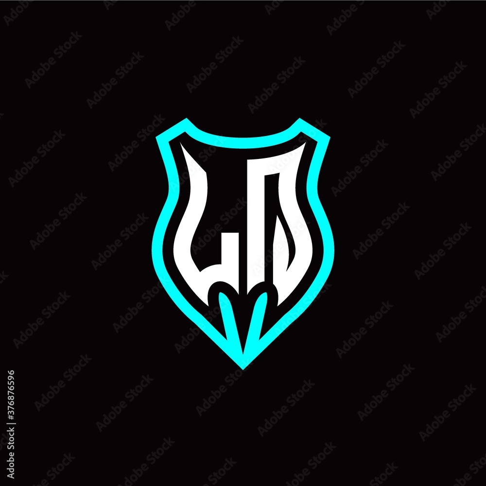 Initial L Q letter with shield modern style logo template vector