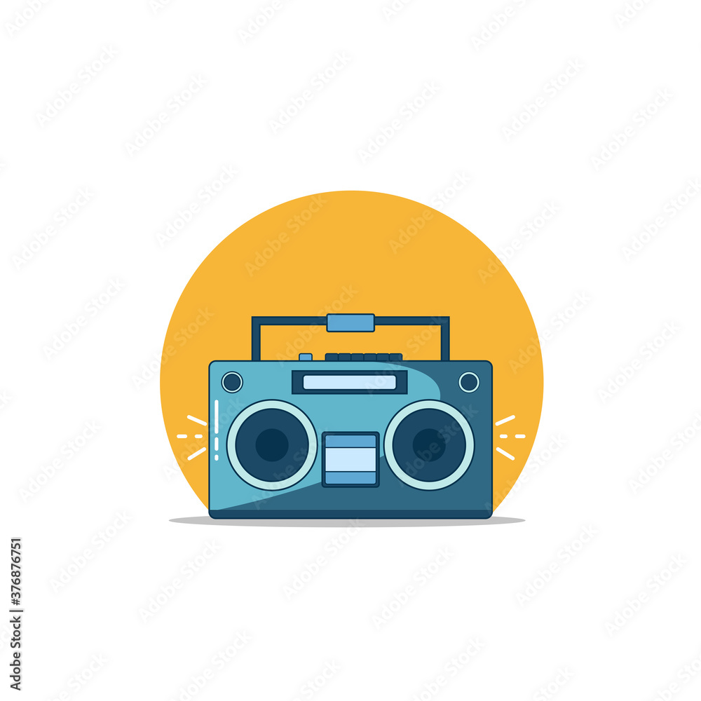 Retro portable stereo boombox cassette recorder Retro portable stereo boombox cassette recorder