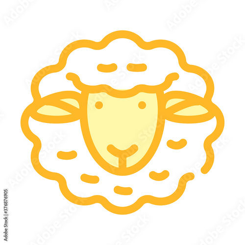 dolly sheep clone color icon vector illustration