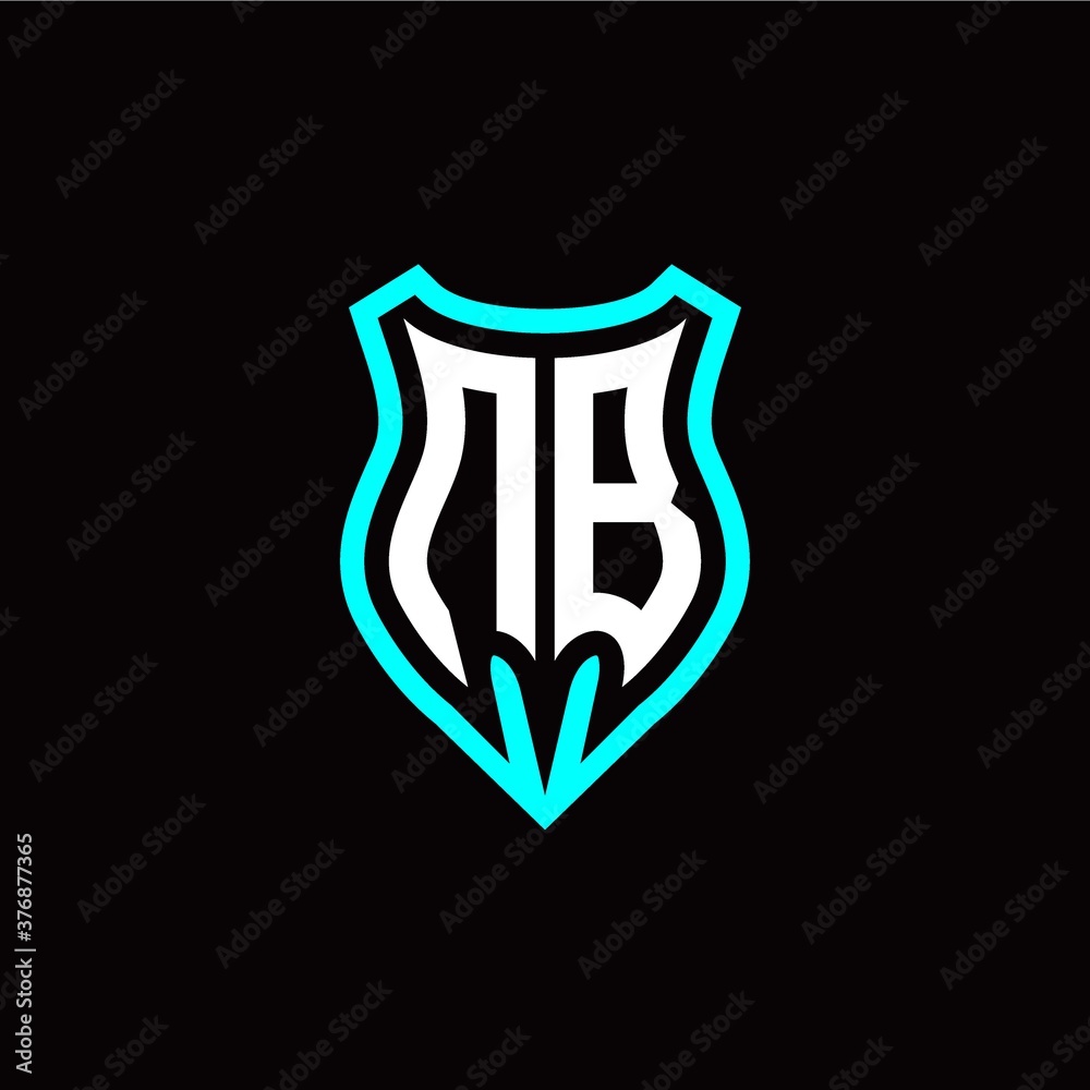 Initial N B letter with shield modern style logo template vector Initial N B letter with shield modern style logo template vector