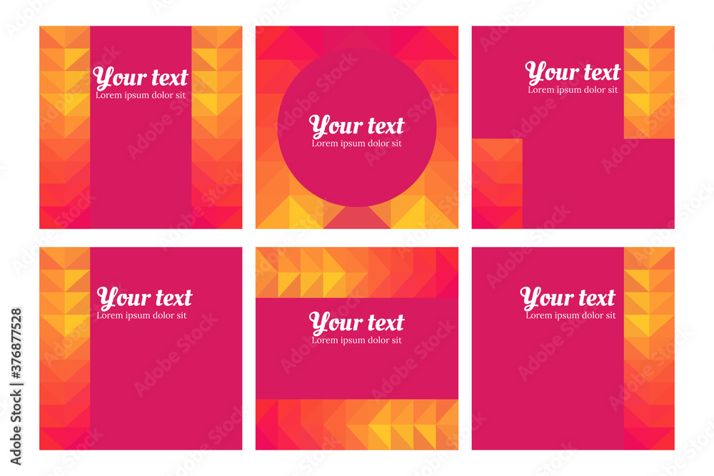 Naklejka premium beautiful square social media post with abstract polygonal gradient pattern decoration for business, greeting, invitation, promo, party etc