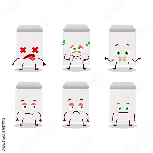 White envelope cartoon character with nope expression