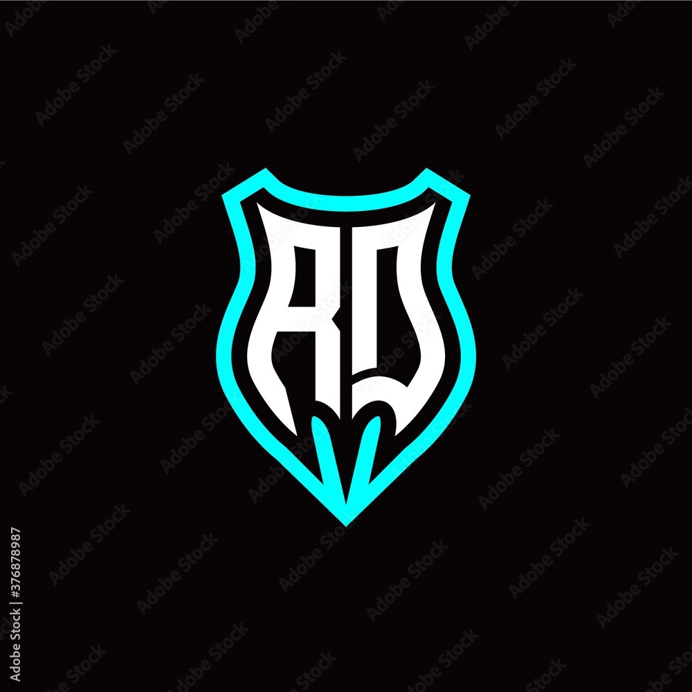 Initial R D letter with shield modern style logo template vector Initial R D letter with shield modern style logo template vector