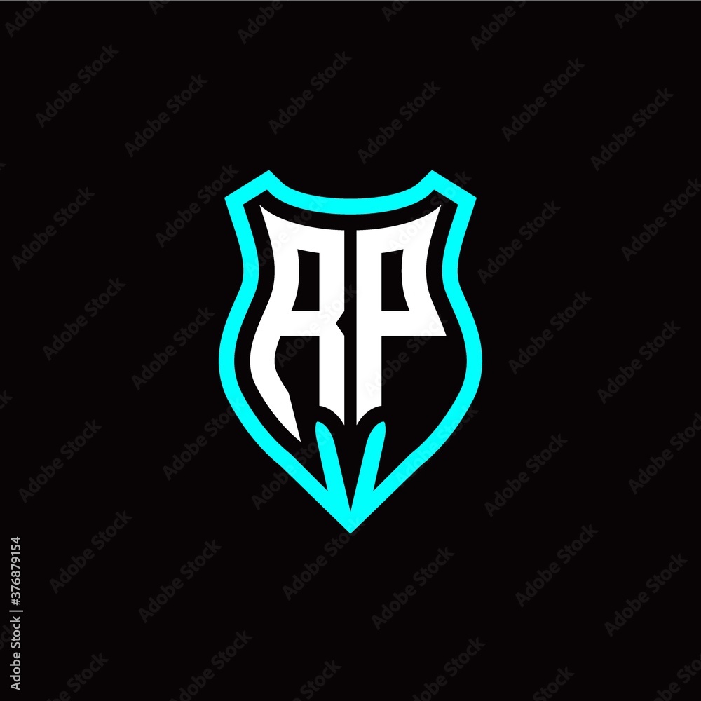 Initial R P letter with shield modern style logo template vector Initial R P letter with shield modern style logo template vector