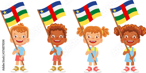 Central African Republic flag in hand set
