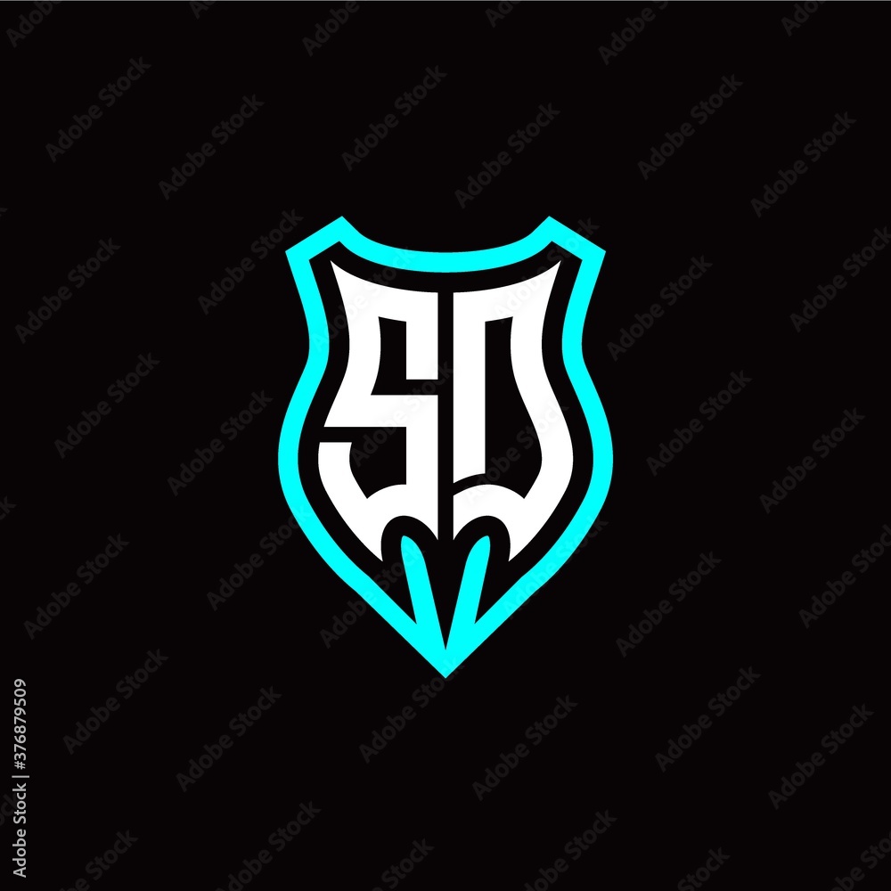 Initial S D letter with shield modern style logo template vector Initial S D letter with shield modern style logo template vector
