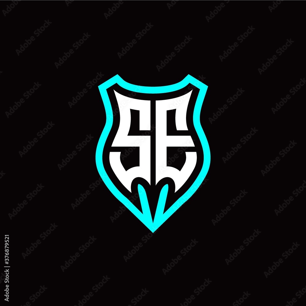 Initial S E letter with shield modern style logo template vector Initial S E letter with shield modern style logo template vector