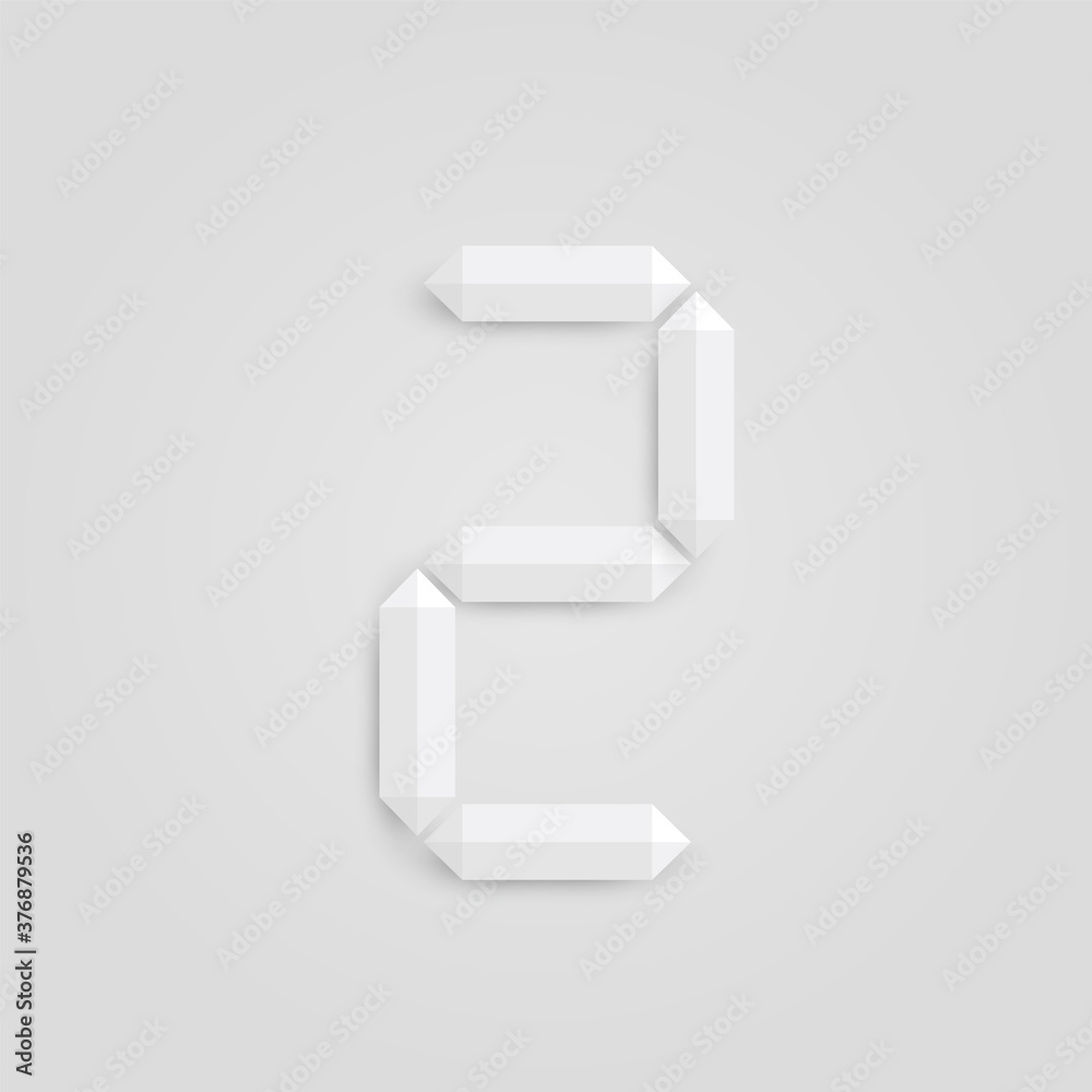 White realistic digital character with shadows, vector illustration White realistic digital character with shadows, vector illustration