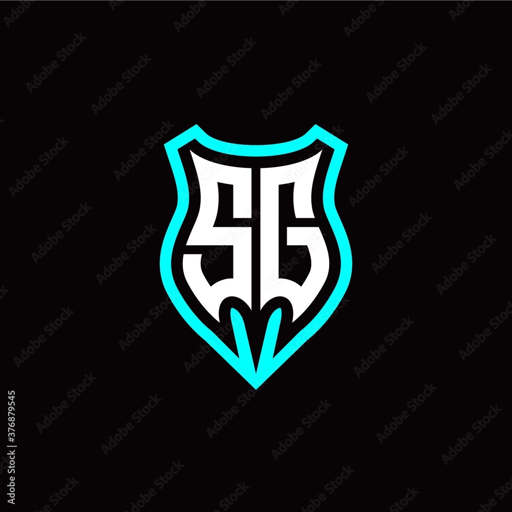 Initial S G letter with shield modern style logo template vector