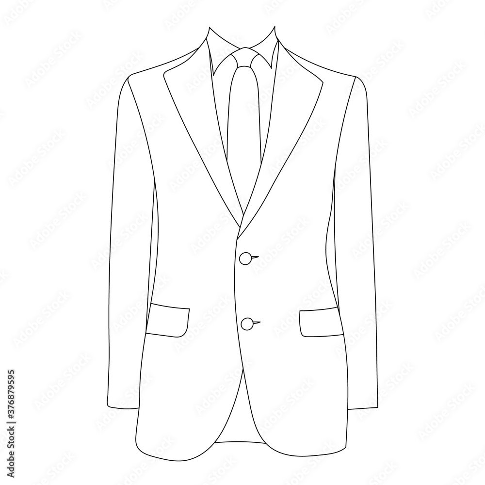 vector, isolated, men's jacket, sketch vector, isolated, men's jacket, sketch