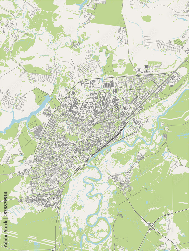 Fototapeta premium map of the city of Vladimir, Russia