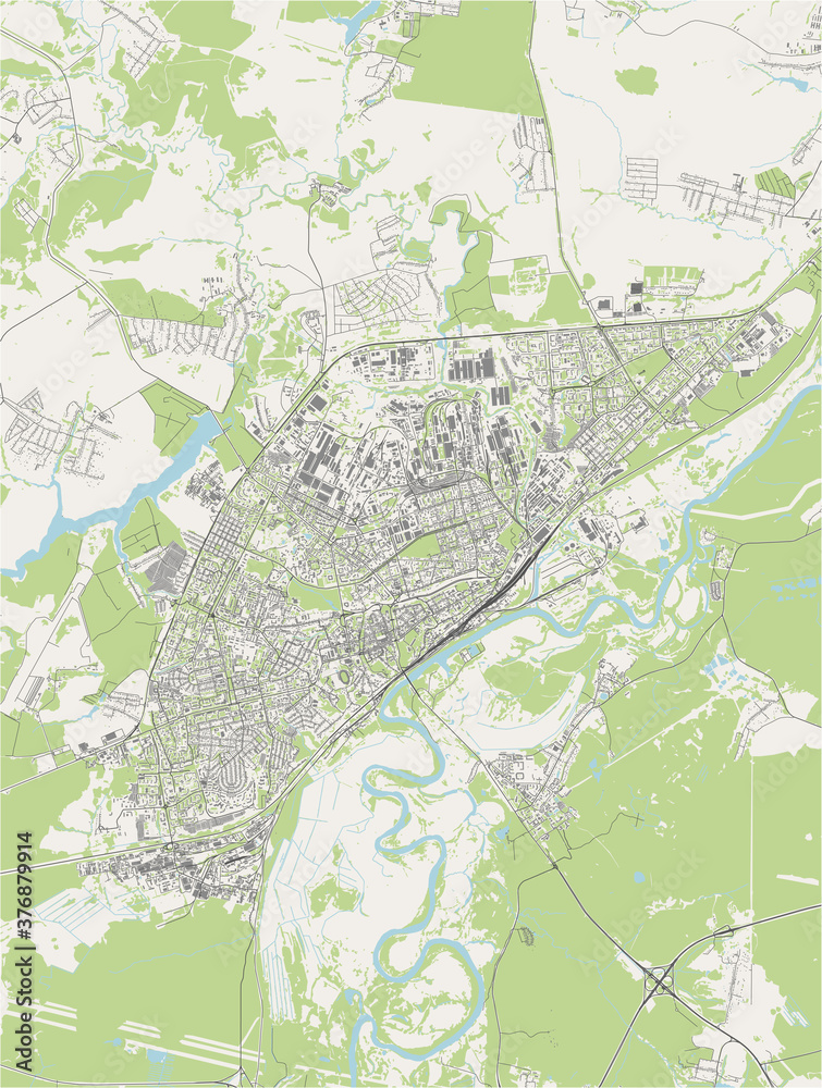 map of the city of Vladimir, Russia