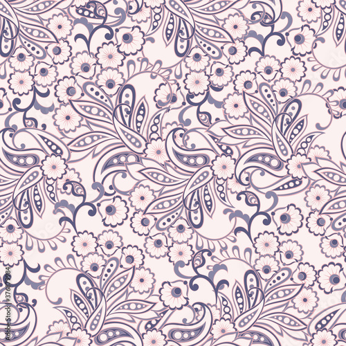 Vector flower seamless pattern. Cute floral background