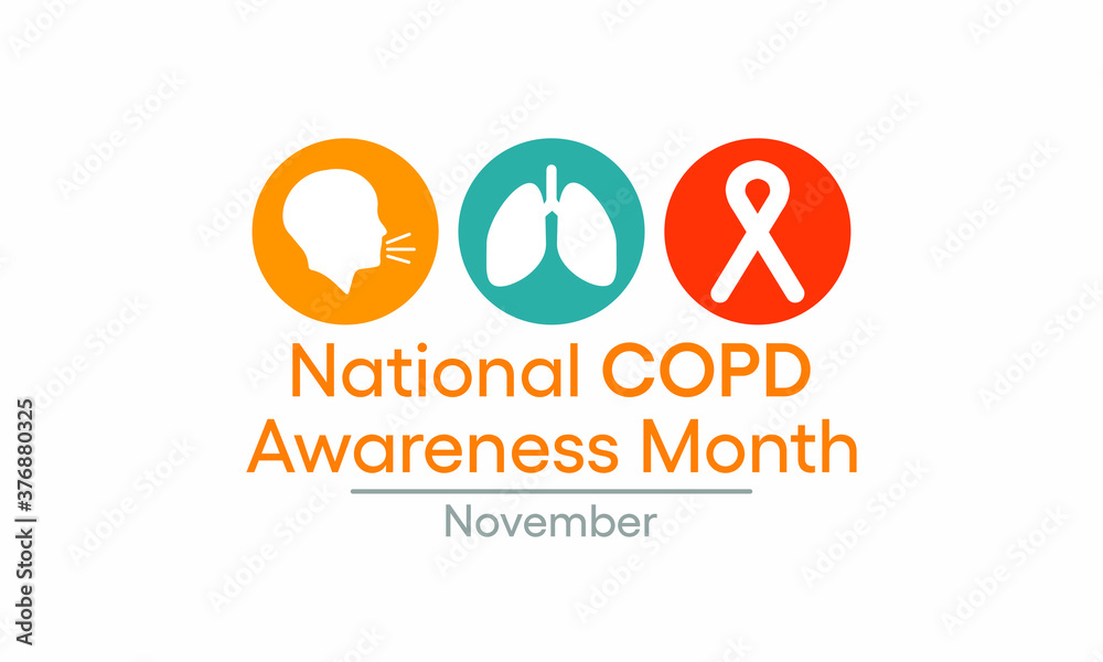 Vector illustration on the theme of national Chronic Obstructive Pulmonary Disease (COPD) awareness month observed each year during November.