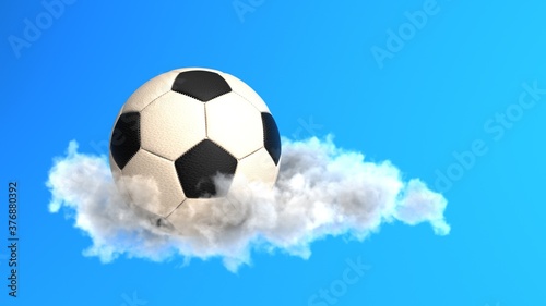 Ein Fussball in der Wolke