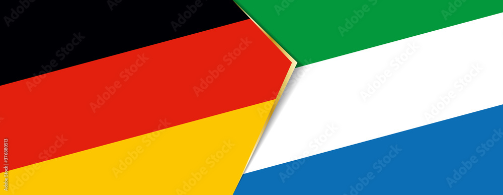 Germany and Sierra Leone flags, two vector flags.