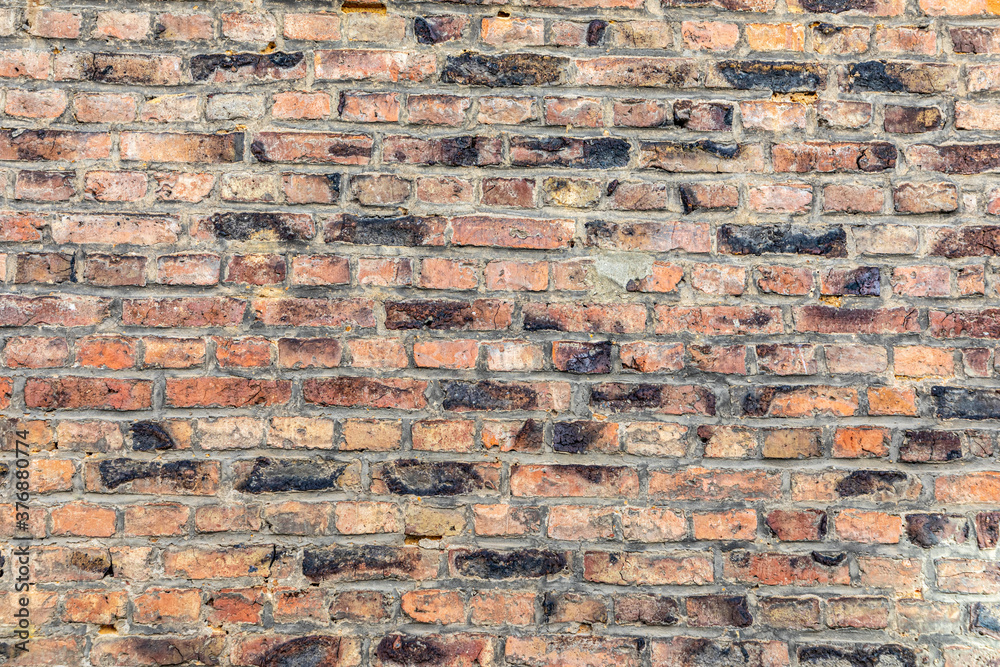 Naklejka premium background of red old harmonic brick wall