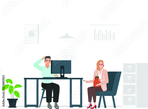business people working together in the office. 