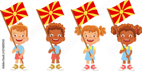 Macedonia flag in hand set