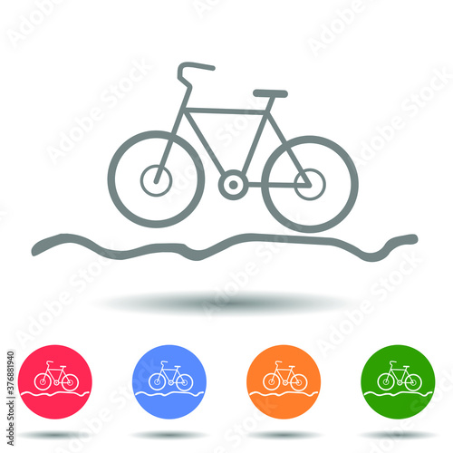 Bicycle for the off-road icon vector logo isolated on background