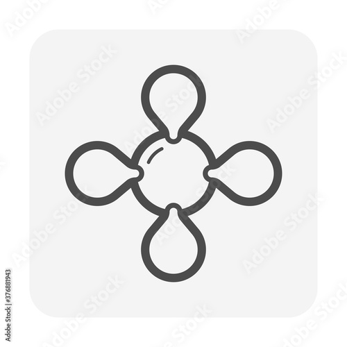 Lng gas or liquefied natural gas molecule structure vector icon design.