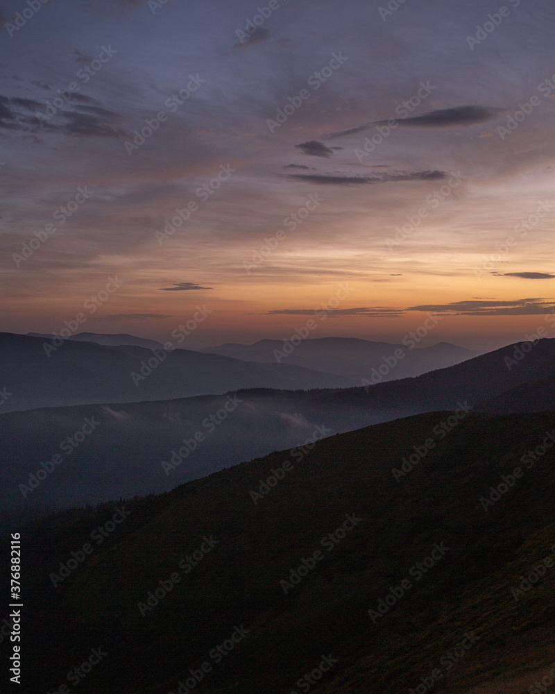 sunset in the mountains sunset in the mountains
