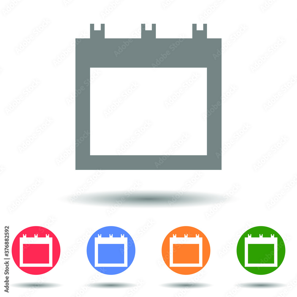 Empty calendar icon vector logo isolated on background Empty calendar icon vector logo isolated on background