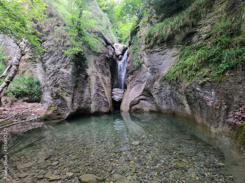 little waterfall in the forest of Belagua photo