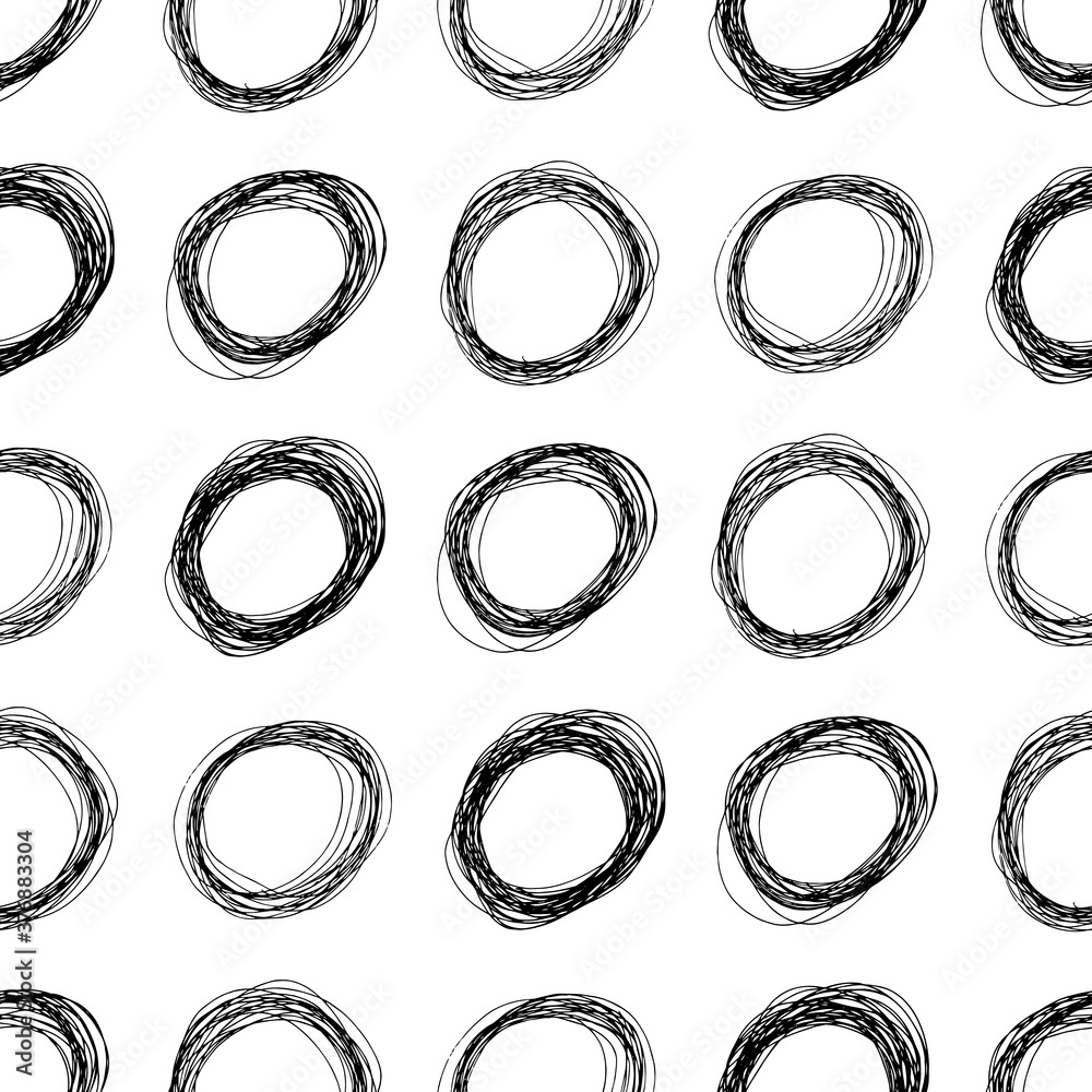 Seamless pattern with sketch ellipses shape Seamless pattern with sketch ellipses shape