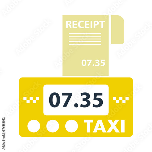 Taxi Meter With Receipt Icon