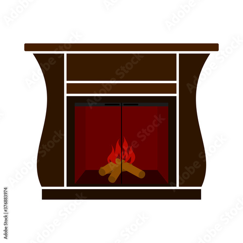 Fireplace With Doors Icon