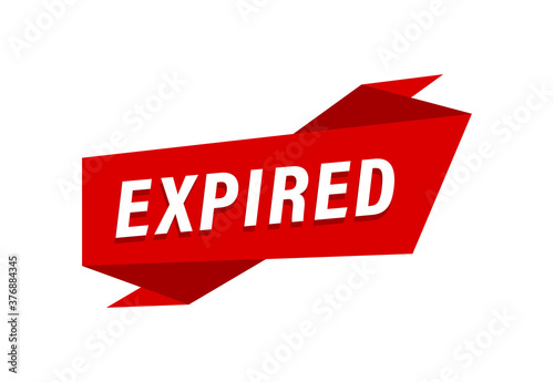 Expired written,  red flat banner Expired