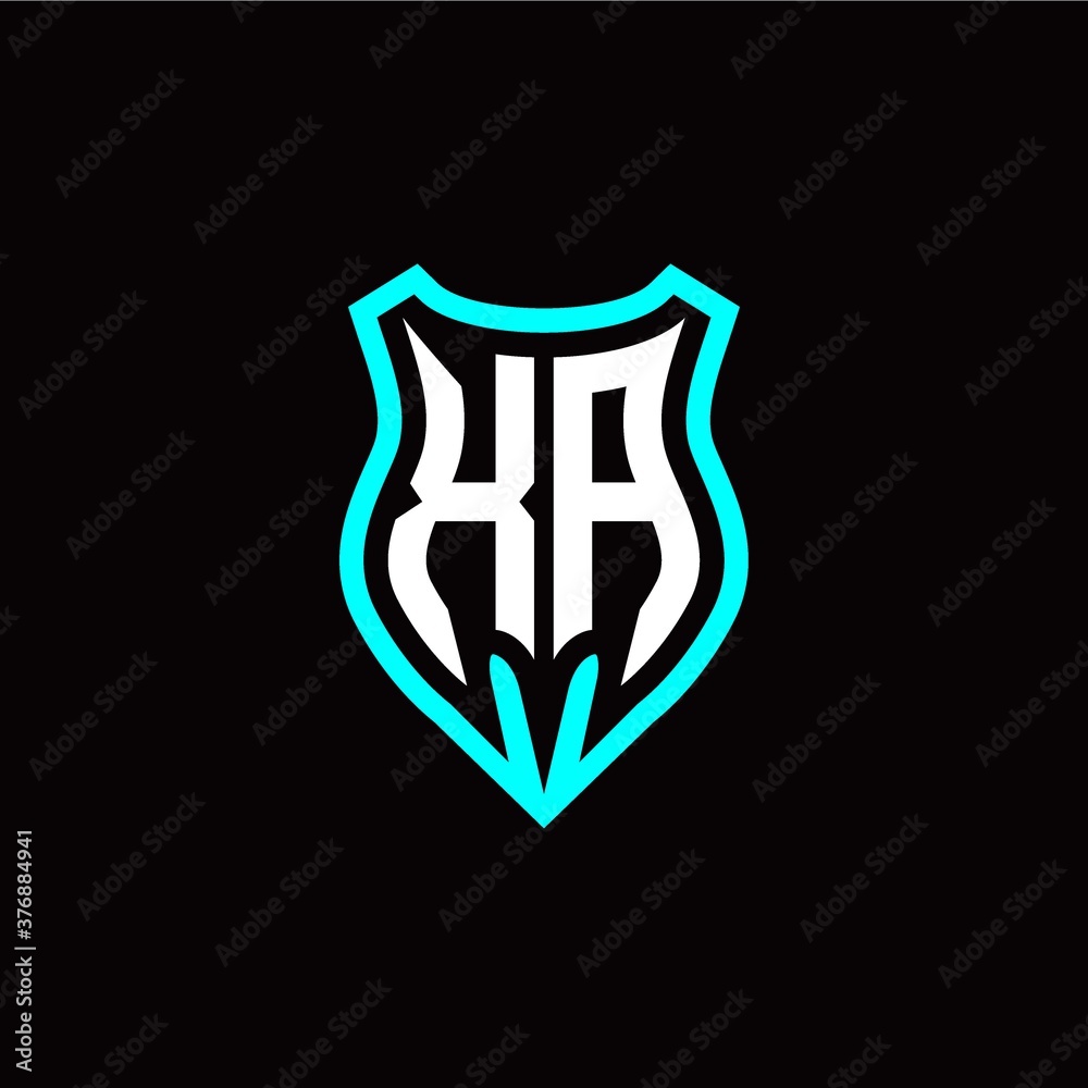 Initial X A letter with shield modern style logo template vector Initial X A letter with shield modern style logo template vector