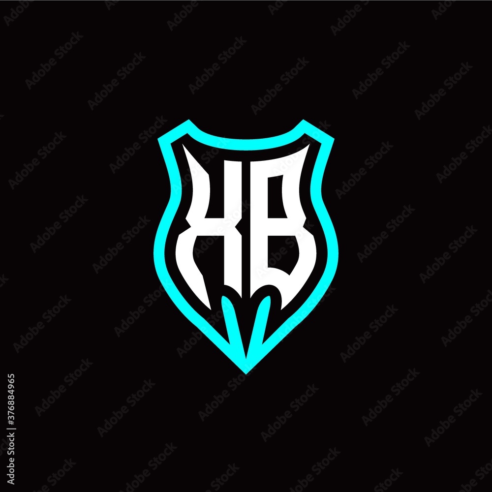 Initial X B letter with shield modern style logo template vector Initial X B letter with shield modern style logo template vector