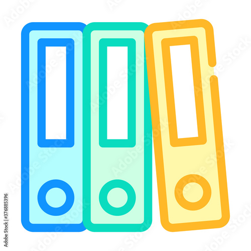 accounting report folders color icon vector illustration