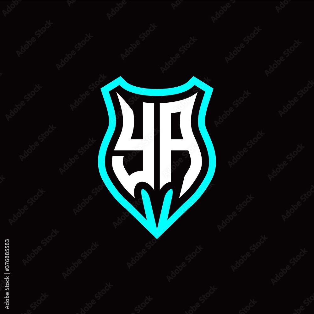 Initial Y A letter with shield modern style logo template vector Initial Y A letter with shield modern style logo template vector