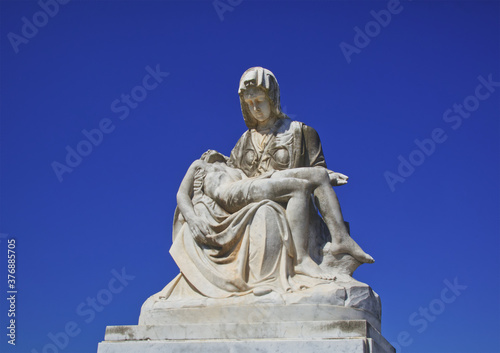 Old architecture stone statue catholic 