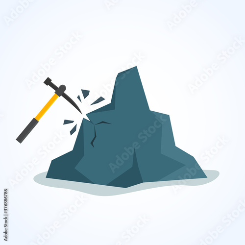 Mining pickaxe. Flat style vector. 