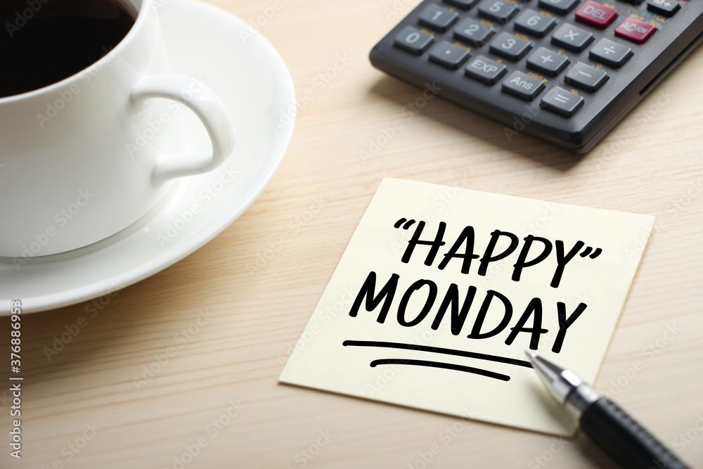 Happy Monday Concept On Sticky Note Happy Monday Concept On Sticky Note
