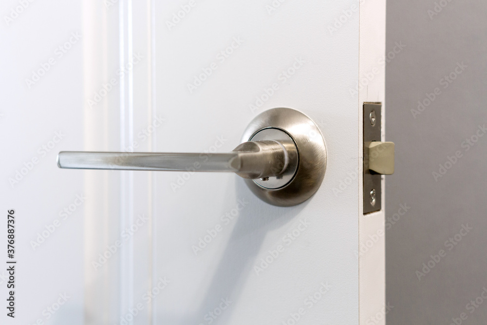 Naklejka premium white door with a doorhandle