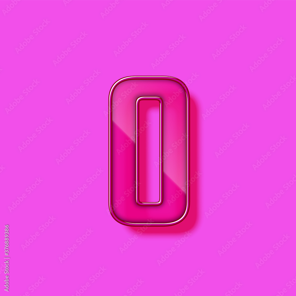 Glass and neon violet realistic font character, vector illustration Glass and neon violet realistic font character, vector illustration