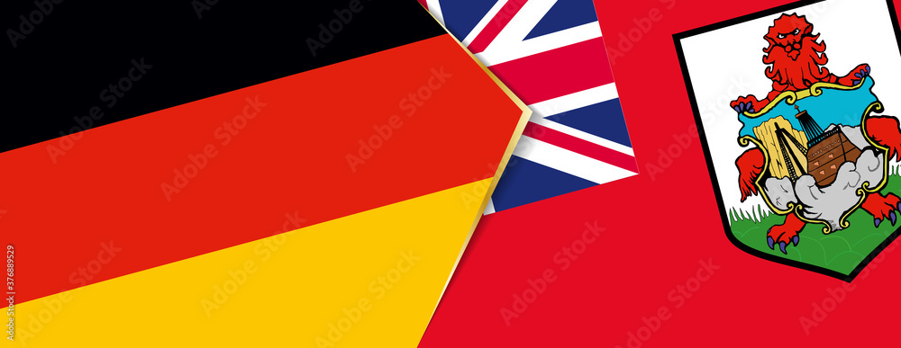 Germany and Bermuda flags, two vector flags. Germany and Bermuda flags, two vector flags.