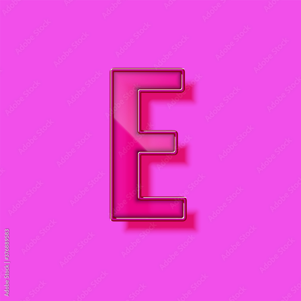 Glass and neon violet realistic font character, vector illustration Glass and neon violet realistic font character, vector illustration