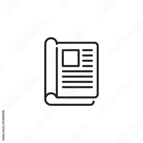 Line icon style. Ads book advertisement. Advertising news in publish article for media marketing information. paper stack of online order book. Vector illustration. Design on white background. EPS 10
