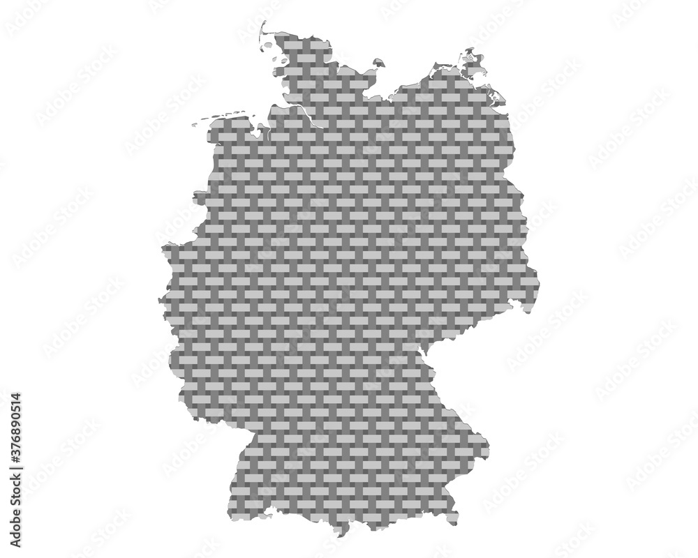 Karte von Deutschland auf grobem Gewebe